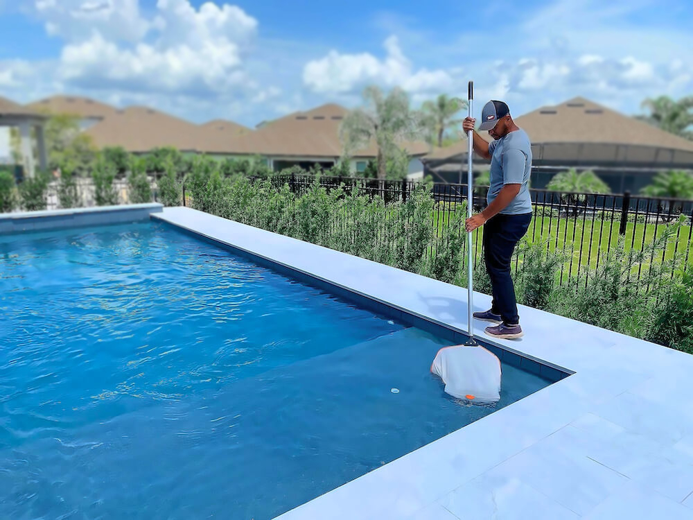Pool Cleaning Service, pool technician at work
